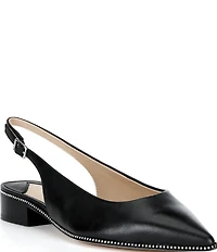 Antonio Melani Shaw Leather Ball Chain Slingback Flats