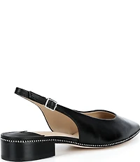 Antonio Melani Shaw Leather Ball Chain Slingback Flats