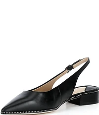 Antonio Melani Shaw Leather Ball Chain Slingback Flats