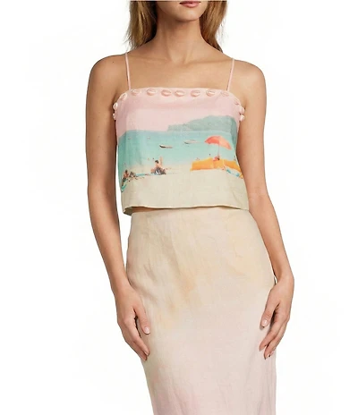 Antonio Melani Shelly Square Neckline Shell Detail Coordinating Blouse