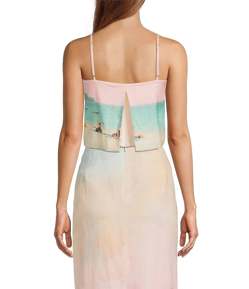 Antonio Melani Shelly Square Neckline Shell Detail Coordinating Blouse