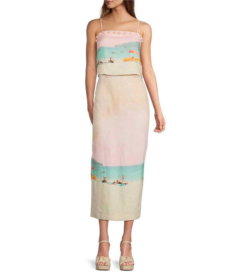 Antonio Melani Shelly Square Neckline Shell Detail Coordinating Blouse