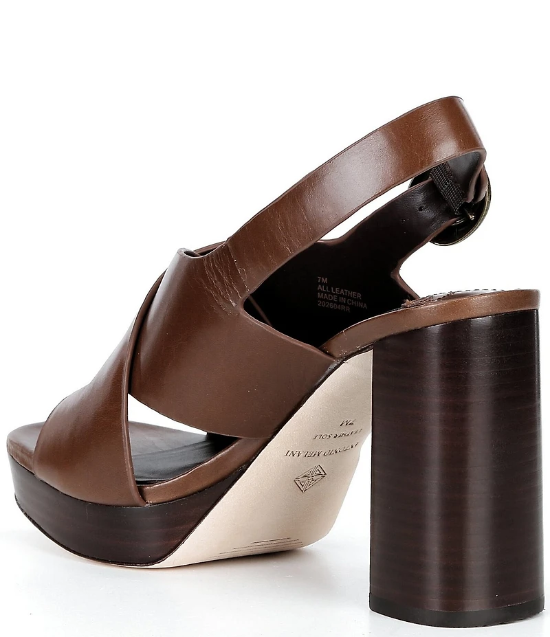 Antonio Melani Skyler Leather X Band Platform Sandals