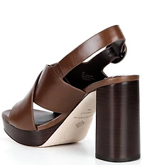 Antonio Melani Skyler Leather X Band Platform Sandals