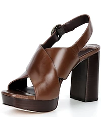 Antonio Melani Skyler Leather X Band Platform Sandals