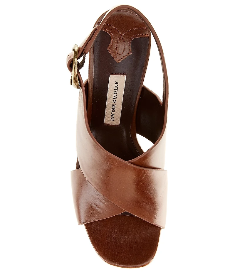 Antonio Melani Skyler Leather X Band Platform Sandals