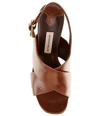 Antonio Melani Skyler Leather X Band Platform Sandals