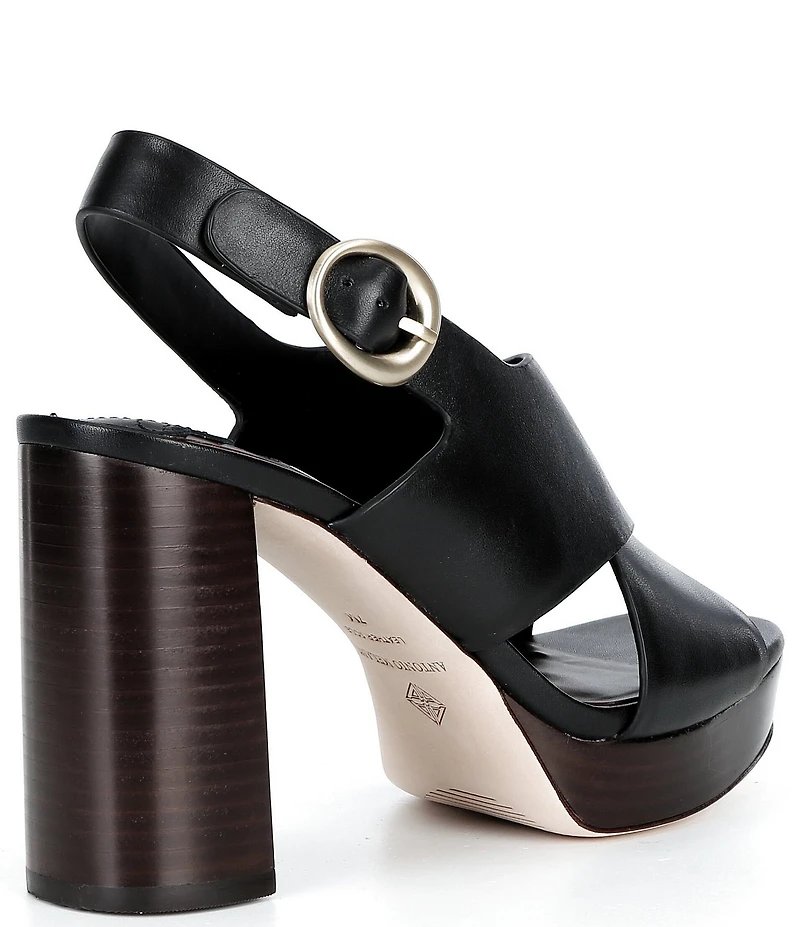 Antonio Melani Skyler Leather X Band Platform Sandals