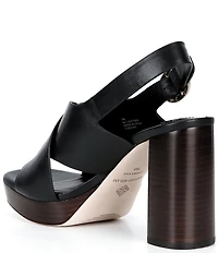 Antonio Melani Skyler Leather X Band Platform Sandals