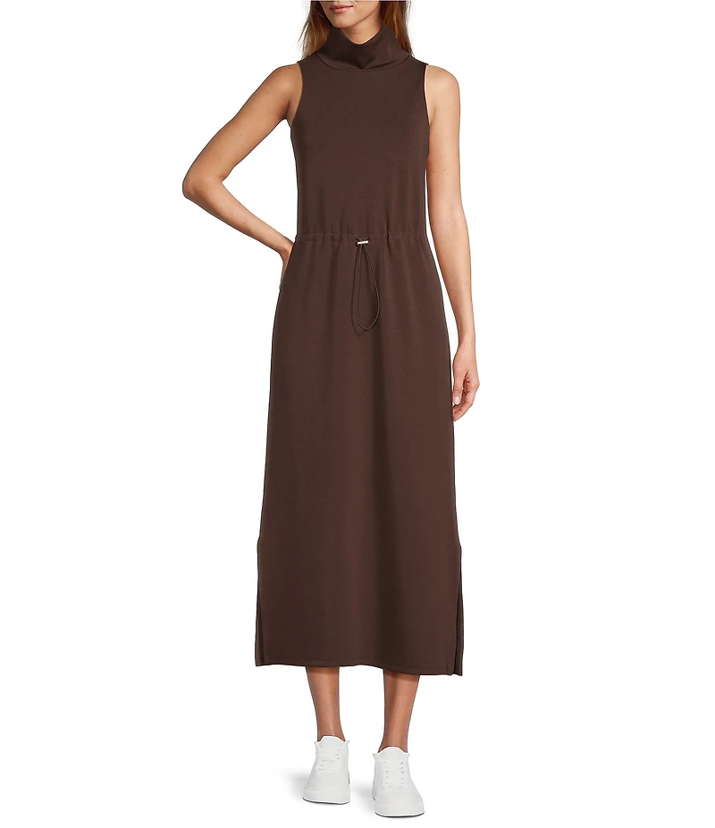 Antonio Melani Lyocell Sleeveless Mock Neckline Midi Dress