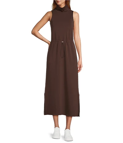 Antonio Melani Lyocell Sleeveless Mock Neckline Midi Dress