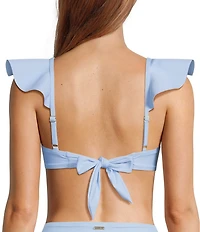 Antonio Melani Solid Bonded Ruffle Bralette Swim Top