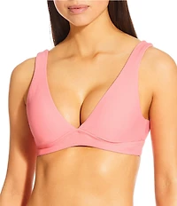 Antonio Melani Solid V-Neck Bralette Swim Top