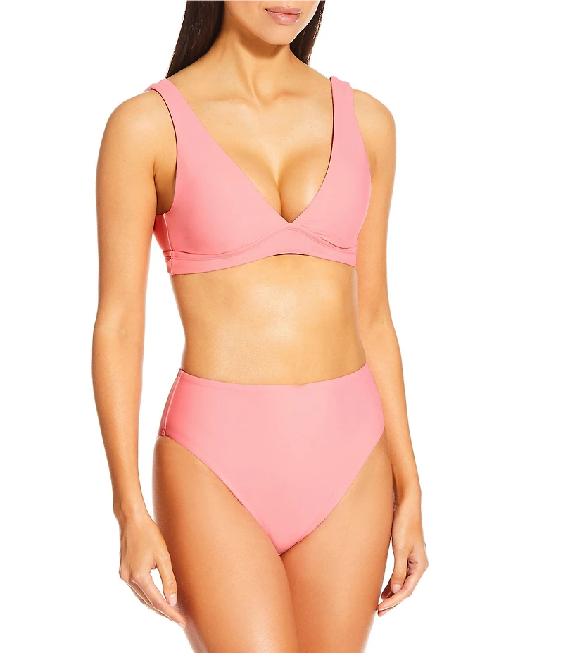 Antonio Melani Solid V-Neck Bralette Swim Top