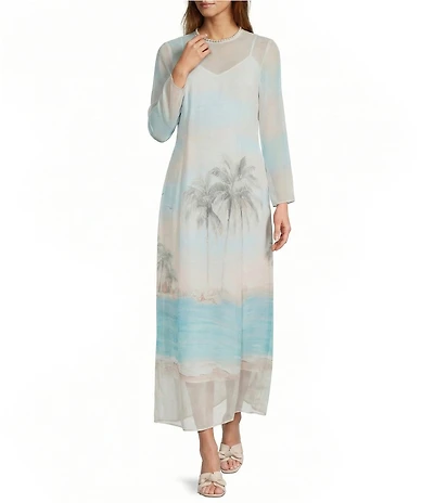Antonio Melani Sonyya Printed Georgette Long Sleeve Dress