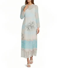 Antonio Melani Sonyya Printed Georgette Long Sleeve Dress