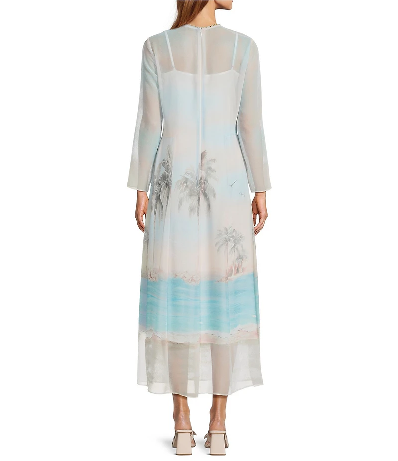 Antonio Melani Sonyya Printed Georgette Long Sleeve Dress