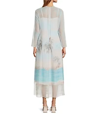 Antonio Melani Sonyya Printed Georgette Long Sleeve Dress