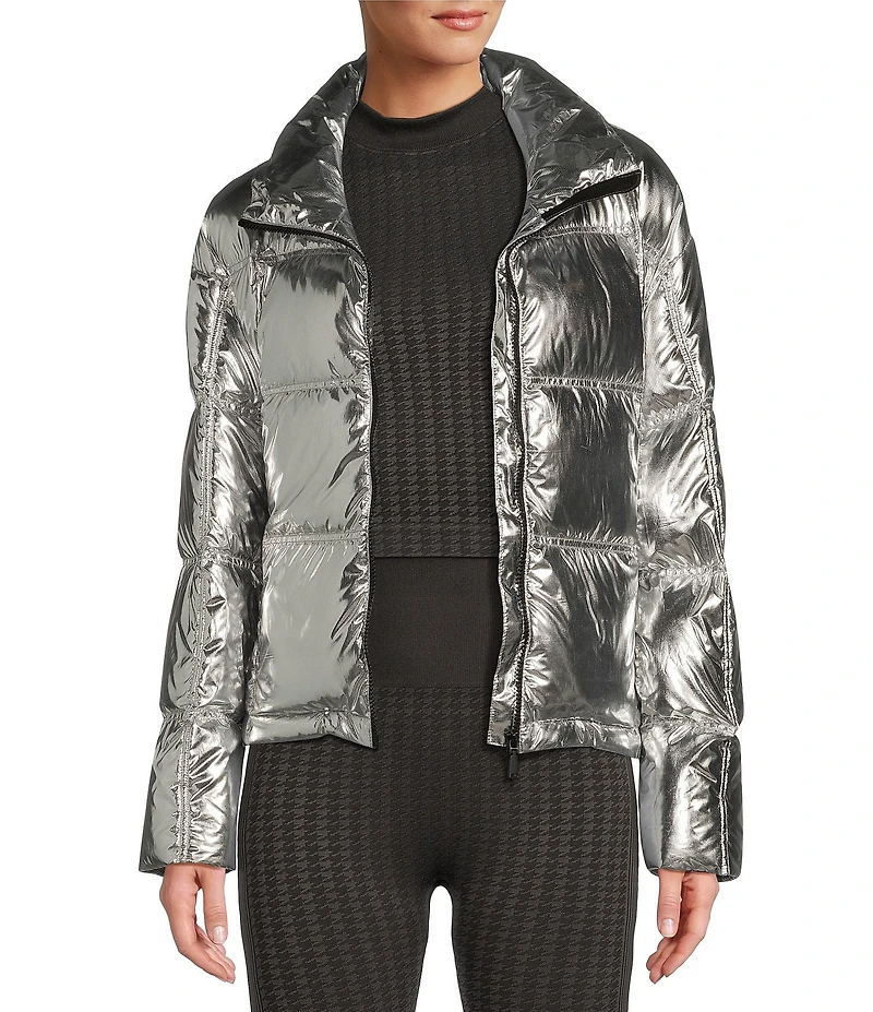 Antonio Melani Stand Collar Front Zip Ski Puffer Jacket