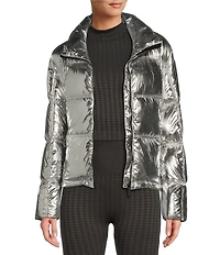 Antonio Melani Stand Collar Front Zip Ski Puffer Jacket