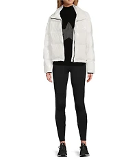 Antonio Melani Stand Collar Front Zip Ski Puffer Jacket