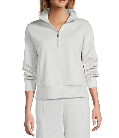Antonio Melani Active Coordinating Stand Collar Long Sleeve Half Zip Sweatshirt