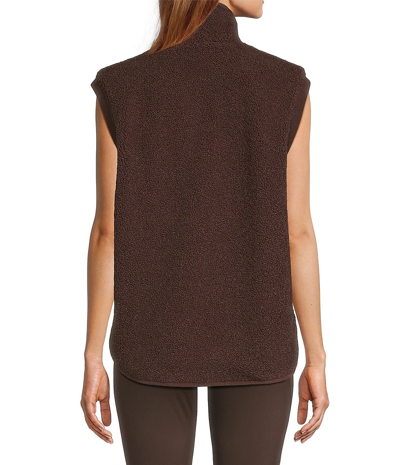 Antonio Melani Stand Collar Sleeveless Zip Front Shearling Vest