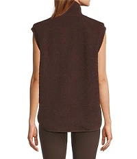 Antonio Melani Stand Collar Sleeveless Zip Front Shearling Vest