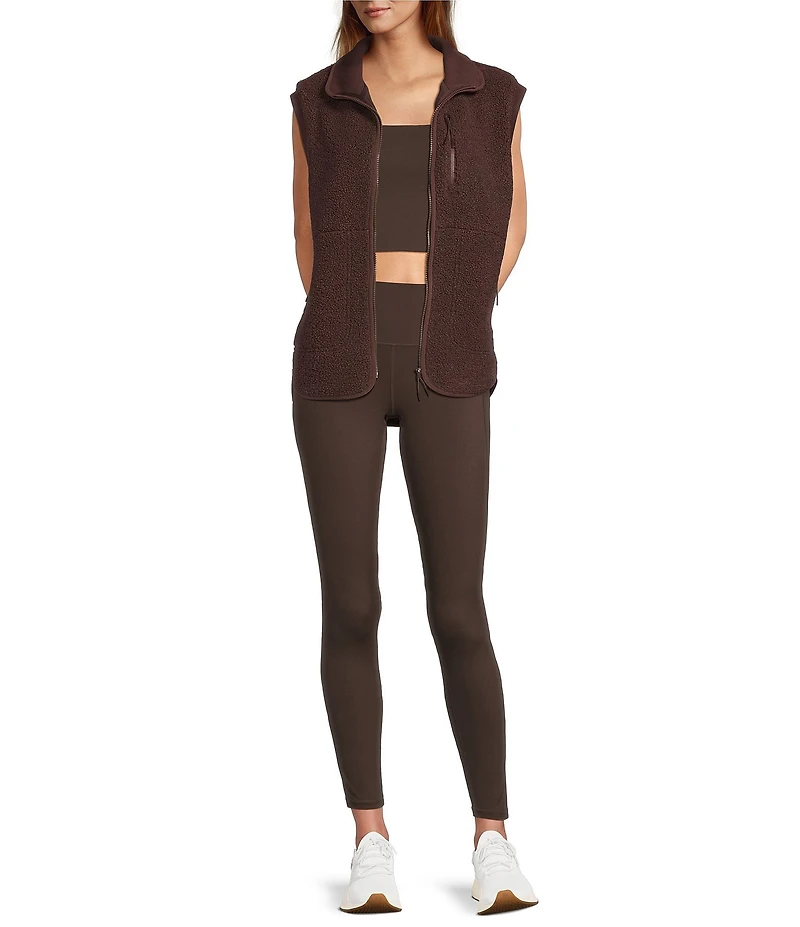 Antonio Melani Stand Collar Sleeveless Zip Front Shearling Vest