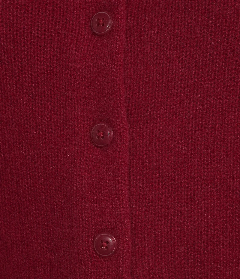 Antonio Melani Stella Short Puff Sleeve Crew Neckline Button Front Cashmere Cardigan
