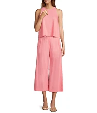 Antonio Melani Audrey Stretch Linen Round Neck Coordinating Blouse