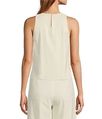 Antonio Melani Audrey Stretch Linen Round Neck Coordinating Blouse