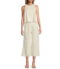 Antonio Melani Audrey Stretch Linen Round Neck Coordinating Blouse