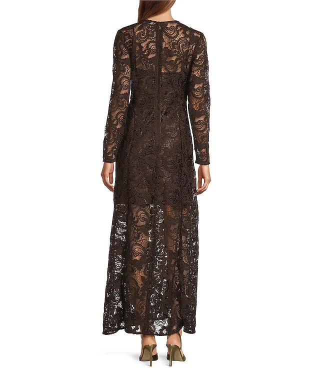 Antonio Melani Susan Lace Long Sleeve Round Neckline Maxi Dress at  CoolSprings Galleria in Franklin, TN