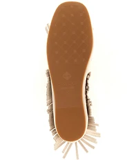 Antonio Melani Sylvan Leather Studded Fringe Moccasin Flats
