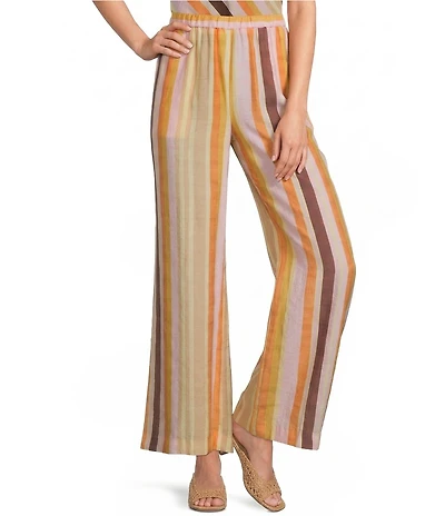 Antonio Melani Tabitha Voile Angles Stripe High-Rise Wide Leg Coordinating Pants