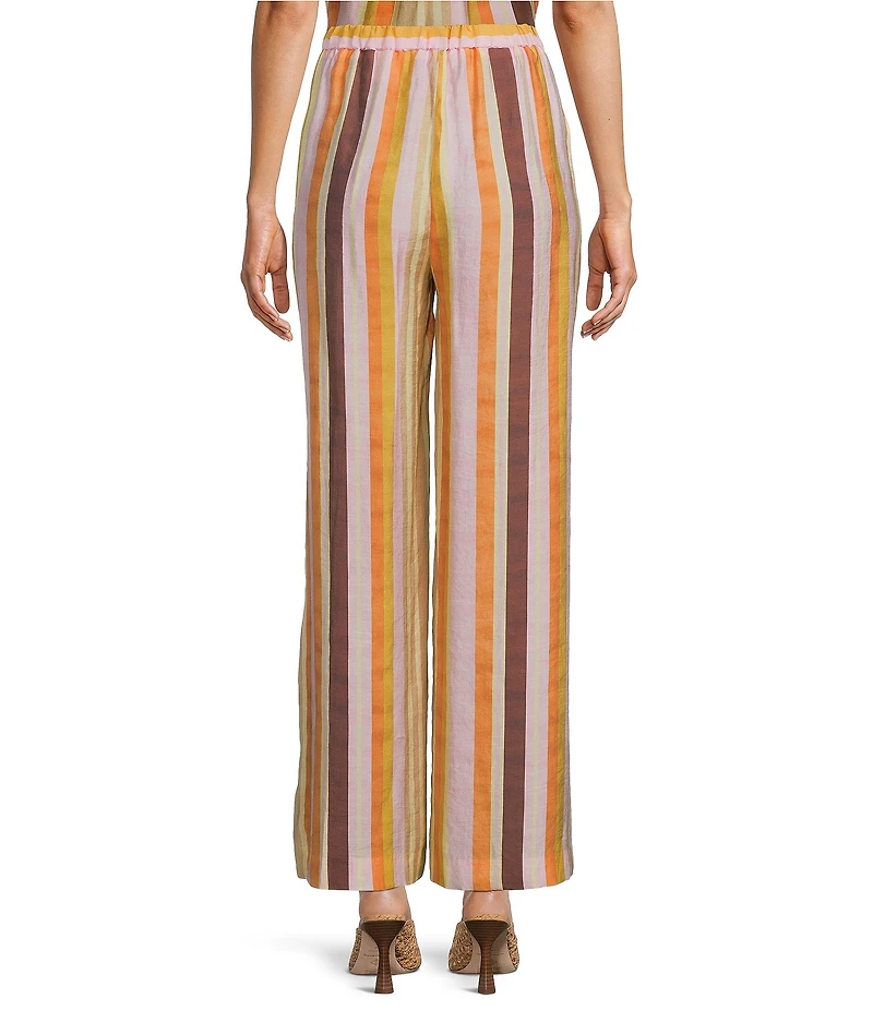 Antonio Melani Tabitha Voile Angles Stripe High-Rise Wide Leg Coordinating Pants