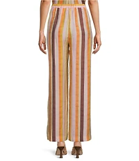 Antonio Melani Tabitha Voile Angles Stripe High-Rise Wide Leg Coordinating Pants