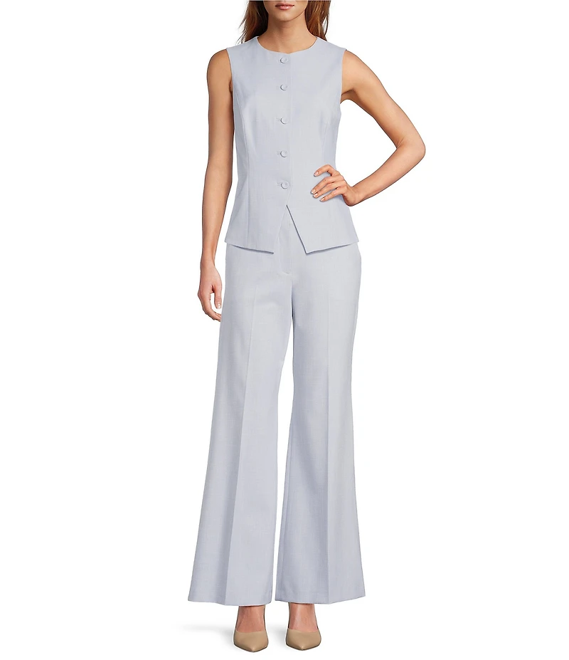 Antonio Melani Tegan Slub Suiting Flat Front Pants