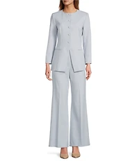 Antonio Melani Tegan Slub Suiting Flat Front Pants