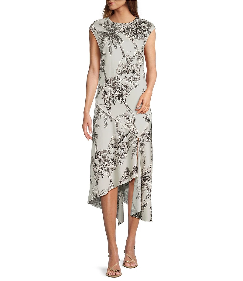 Antonio Melani Tessa Toile Print Round Neck Cap Sleeve Midi Dress