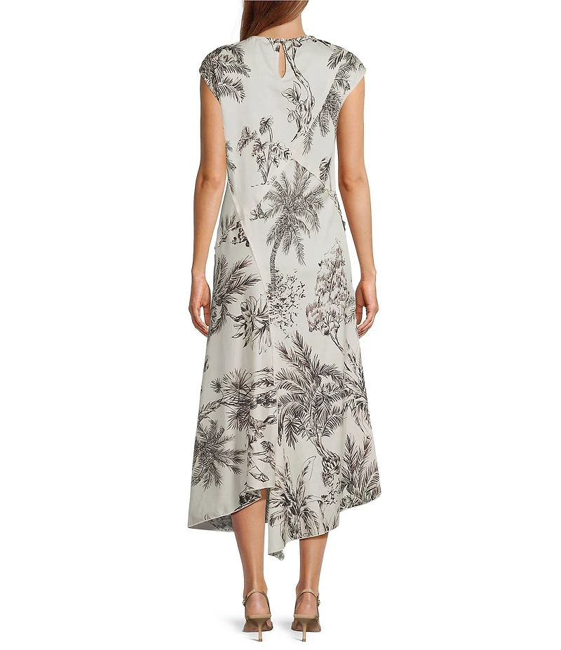 Antonio Melani Tessa Toile Print Round Neck Cap Sleeve Midi Dress