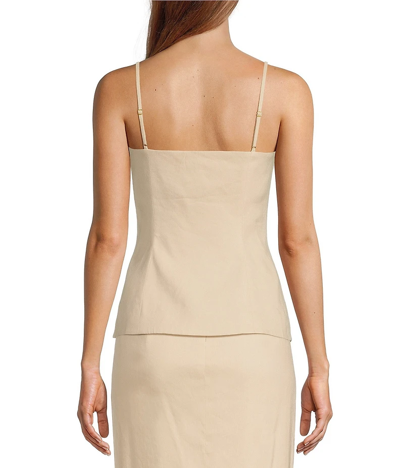 Antonio Melani Thea Linen Square Neck Sleeveless Blouse