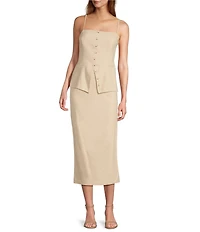 Antonio Melani Thea Linen Square Neck Sleeveless Blouse