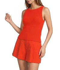 Antonio Melani Tina Ribbed Knit Boat Neck Sleeveless Coordinating Tank Top