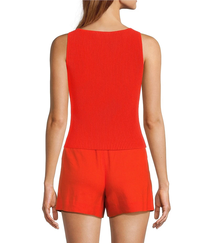 Antonio Melani Tina Ribbed Knit Boat Neck Sleeveless Coordinating Tank Top