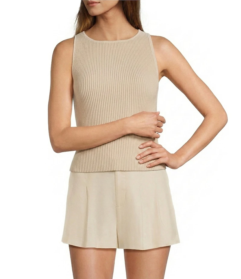 Antonio Melani Tina Ribbed Knit Boat Neck Sleeveless Coordinating Tank Top