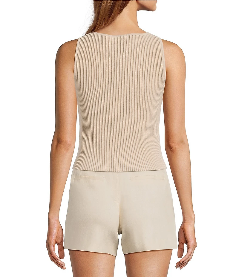 Antonio Melani Tina Ribbed Knit Boat Neck Sleeveless Coordinating Tank Top