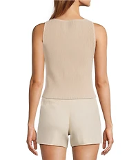 Antonio Melani Tina Ribbed Knit Boat Neck Sleeveless Coordinating Tank Top