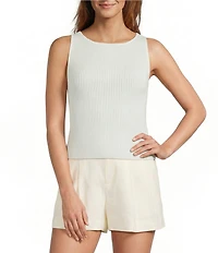Antonio Melani Tina Ribbed Knit Boat Neck Sleeveless Coordinating Tank Top